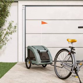 Pet Bike Trailer Grey Oxford Fabric, Iron, PVC Small  F...