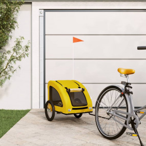 Pet Bike Trailer Yellow Oxford fabric, Iron, PVC Collap...