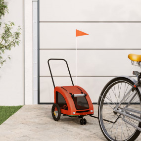 Pet Bike Trailer Orange and Grey Oxford fabric, iron, P...