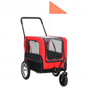 Pet Bike Trailer Red and Black Oxford fabric and steel ...