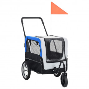 Pet Bike Trailer Grey and Blue Oxford fabric and Steel ...