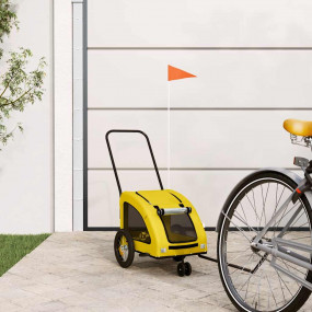 Pet Bike Trailer Yellow Oxford Fabric, Iron, PVC Medium...