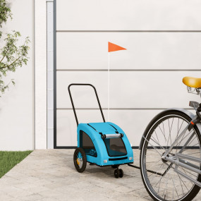 Pet Bike Trailer Blue Oxford fabric, Iron, PVC Small Du...