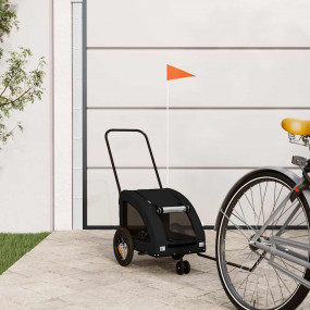 Pet Bike Trailer Black Oxford fabric, Iron, PVC Durable