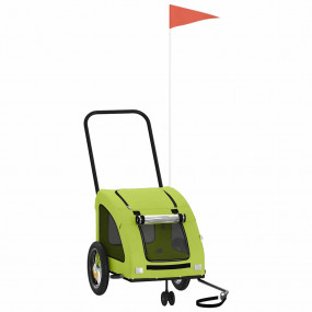 Pet Bike Trailer Green Oxford Fabric, Iron, PVC Small C...