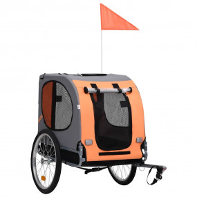 Pet Bike Trailer Orange and Grey Oxford fabric and stee...