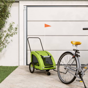 Pet Bike Trailer Green Oxford fabric, PVC, Iron compact...