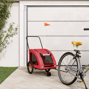 Pet Bike Trailer Red Oxford Fabric 53.9 x 26.8 x 28.3 i...