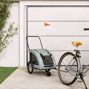 Pet Bike Trailer Grey Oxford fabric, iron, PVC Medium D...