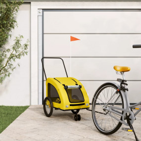 Pet Bike Trailer Yellow Oxford fabric, Iron, PVC Durabl...