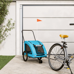 Pet Bike Trailer Blue Oxford fabric, iron, PVC Small Co...
