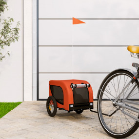 Pet Bike Trailer Orange and Black Oxford Fabric Medium