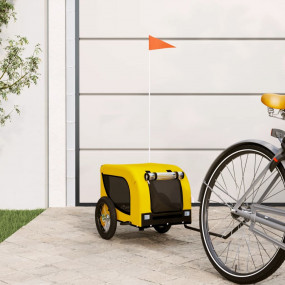 Pet Bike Trailer Yellow and Black Oxford fabric, Iron, ...
