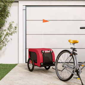 Pet Bike Trailer Red and black Oxford fabric, Iron, PVC...