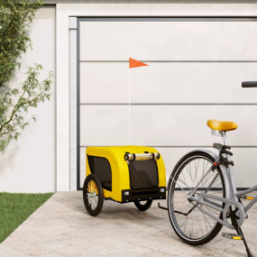 Pet Bike Trailer Yellow and Black Oxford Fabric, Iron, ...