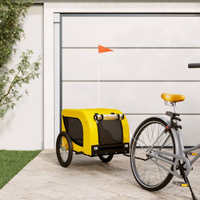 Pet Bike Trailer Yellow and Black Oxford Fabric, Iron, ...
