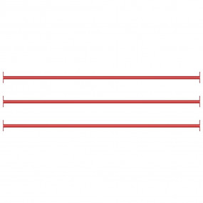 Imag:Turning Bar Set of 3 Red Powder-coated steel 49.2 in long
