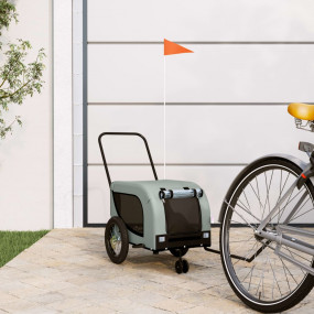 Pet Bike Trailer Grey and Black Oxford fabric, iron, PV...