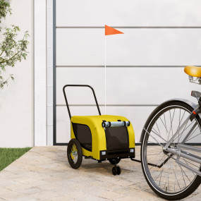 Pet Bike Trailer Yellow and Black Oxford fabric, iron, ...