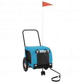Pet Bike Trailer Blue and Black Oxford fabric, Iron, PV...