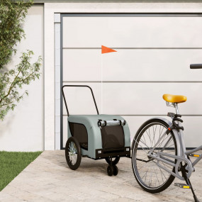 Pet Bike Trailer Black and grey Oxford fabric Collapsib...