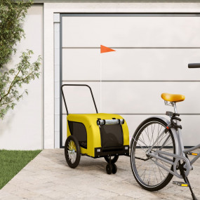 Pet Bike Trailer Yellow and Black Oxford fabric, iron, ...