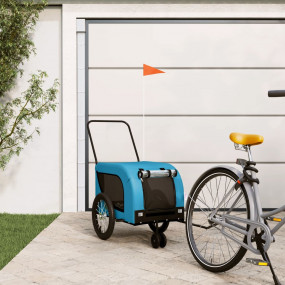 Pet Bike Trailer Blue and Black Oxford fabric, iron, PV...