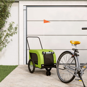 Pet Bike Trailer Green and Black Oxford fabric, iron, P...