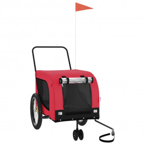 Pet Bike Trailer Red and Black Oxford fabric, iron, PVC...