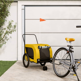 Pet Bike Trailer Yellow and black Oxford fabric, iron, ...