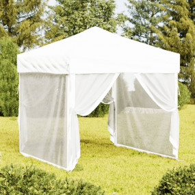Party Tent White 210D oxford fabric 6.6 x 6.6 ft Foldab...