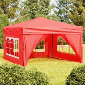 Party Tent Red 210D Oxford Fabric 9.8 x 9.8 ft Foldable