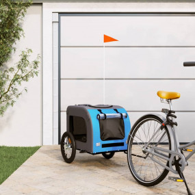 Pet Bike Trailer Blue and Grey Oxford fabric, Iron, PVC...