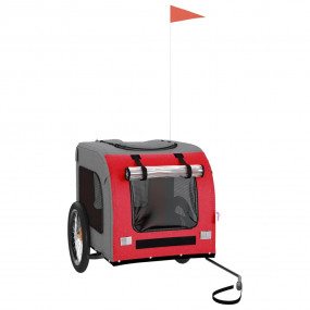 Pet Bike Trailer Red and Grey Oxford fabric, Iron, PVC ...