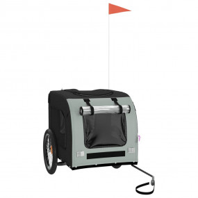 Pet Bike Trailer Grey and Black Oxford fabric, Iron, PV...
