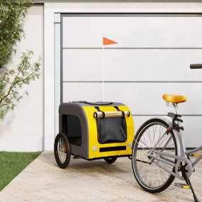 Pet Bike Trailer Yellow and grey Oxford fabric, iron, P...