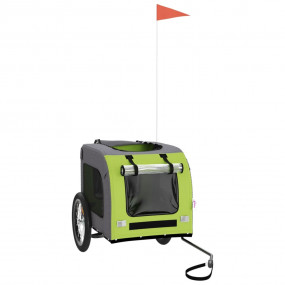 Pet Bike Trailer Green and grey Oxford fabric, iron Dur...
