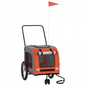 Pet Bike Trailer Orange and Grey Oxford fabric, Iron, P...
