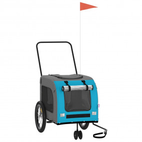 Pet Bike Trailer Blue and Grey Oxford fabric, iron, PVC...