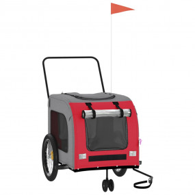 Pet Bike Trailer Red and grey Oxford fabric, iron, PVC ...