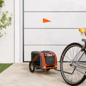 Pet Bike Trailer Orange and Grey Oxford fabric, Iron, P...