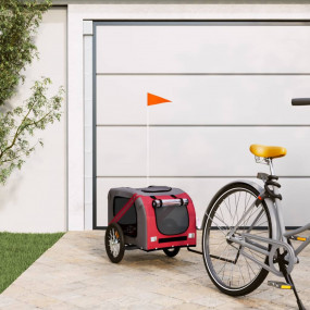 Pet Bike Trailer Red and Grey Oxford fabric, iron, PVC ...
