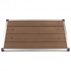 Outdoor Shower Tray WPC Stainless Steel 43.3"x24.4" Bro...