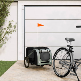 Pet Bike Trailer Black and Grey Oxford fabric, Iron, PV...