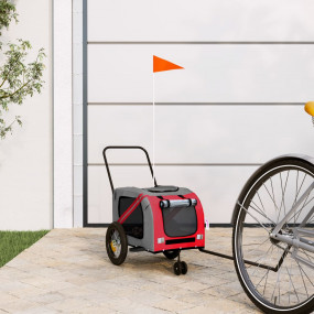 Pet Bike Trailer Red and black Oxford fabric, iron, PVC...