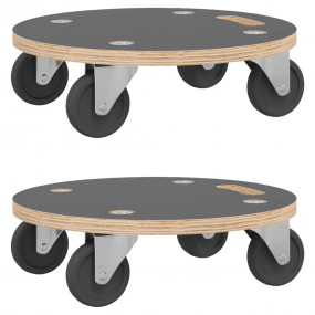 Transport Trolleys 2 pcs Round 15"x4.5" 551.2 lb