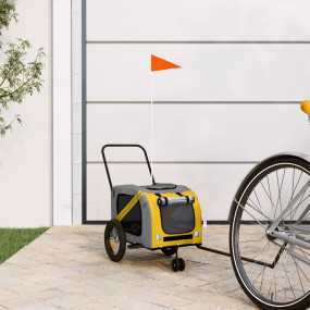 Pet Bike Trailer Yellow and Black Oxford fabric, Iron, ...