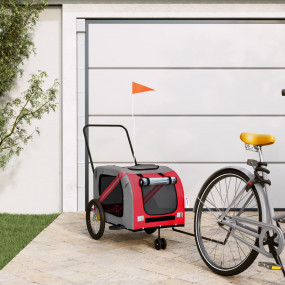 Pet Bike Trailer Red Oxford Fabric Small Durable