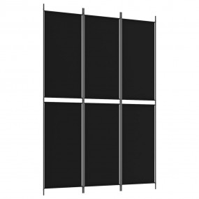 3-Panel Room Divider Black 59.1"x86.6" Fabric