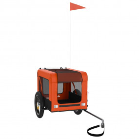 Pet Bike Trailer Orange and Black Oxford Fabric, Iron, ...